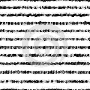 Seamless pattern with discontinuous horizontal stripes. Vector doodle geometric texture. Imitation of grass.